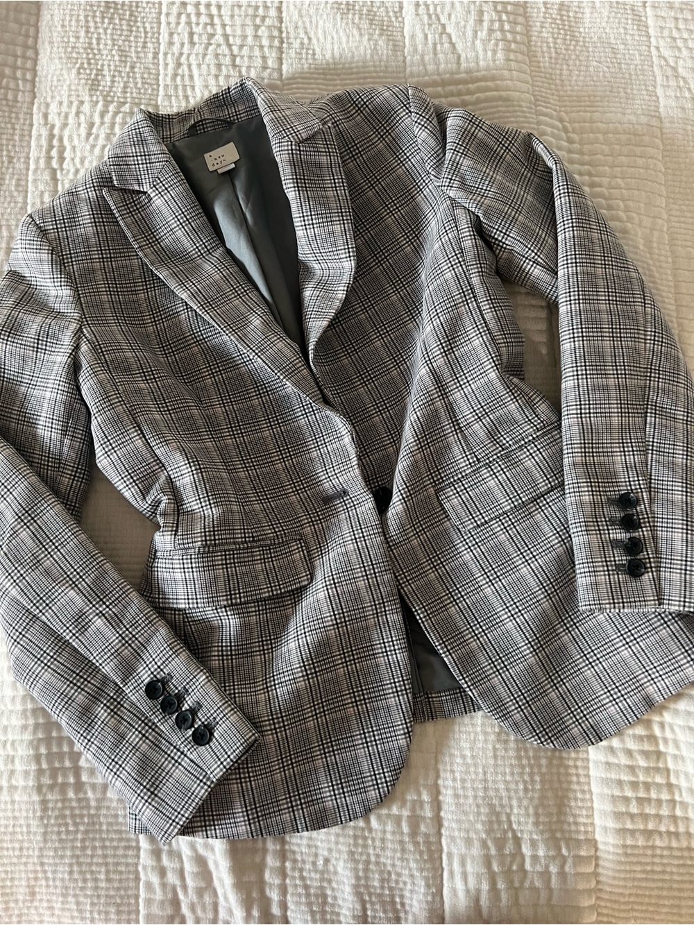 a new day Gray Plaid Women's Blazer
